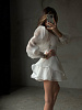 Корсетный комбинезон с воланами белый