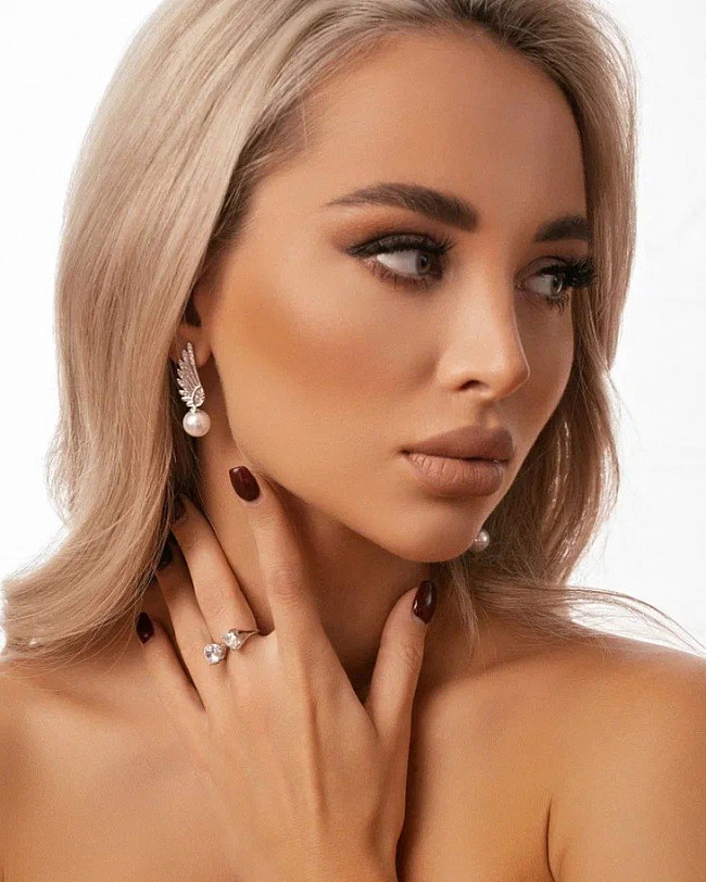 Длинные серьги "Крылья" Crystal Shik